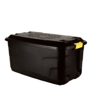 24 Litre Strata Heavy Duty Black Storage Crate & Lid 