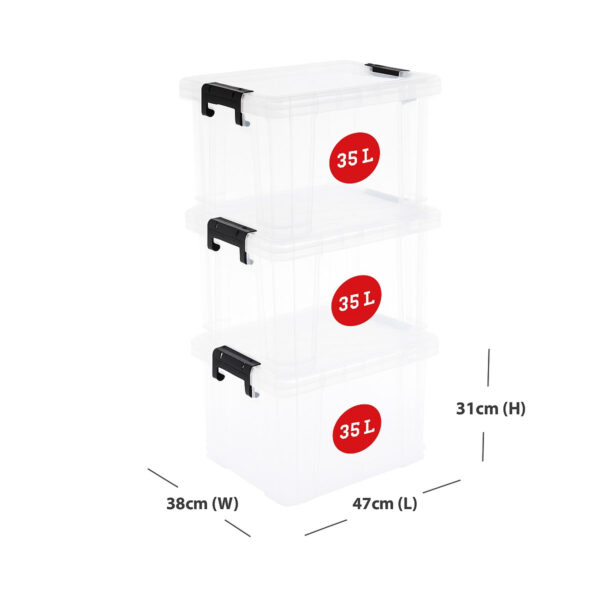 35 Litre StackMaster Storage Pack of 3 – Image 7
